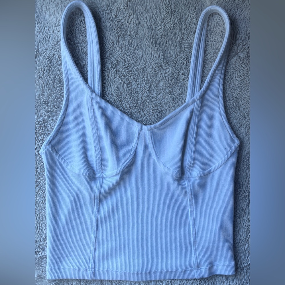 White Aerie Corset Cropped Tank Top